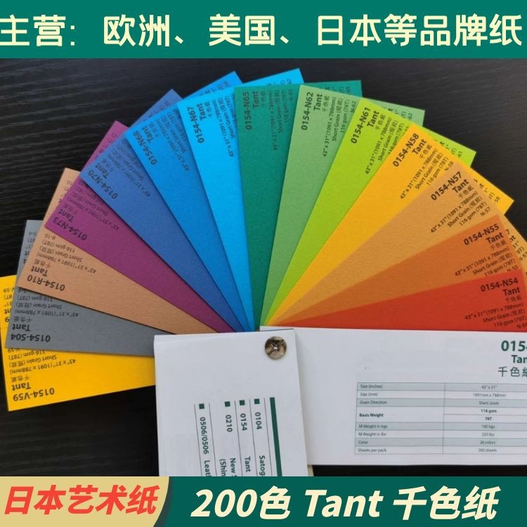 200色Tant日本千色纸五彩纸丹迪纸衍纸艺术纸特种包装印刷纸 色卡