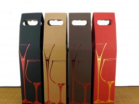 简约烫金瓦楞纸特种纸单支红酒酒盒葡萄酒通用酒盒